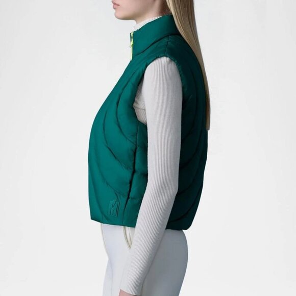 NWT Mackage Women's Adana Quilted Down Vest Emerald Green Small S - Picture 3 of 12